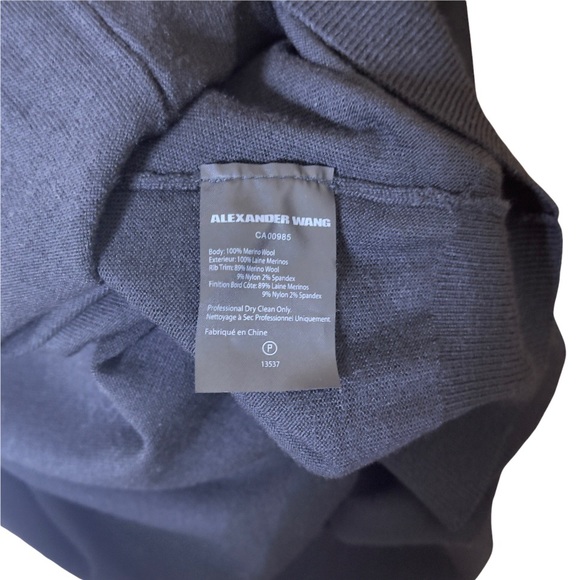 Alexander Wang Merino Wool Black Split Dress - Picture 7 of 9